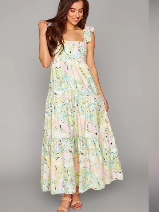 Buddy Love Dresses & Skirts - Medium   Buddy Love ARLENE TIE-SHOULDER MAXI DRESS CITRON MARBLE